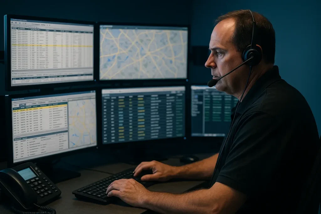 Close-Up of a Dispatcher’s Console