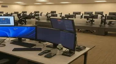 Control Room Training Facility with Multi-Monitor Workstations